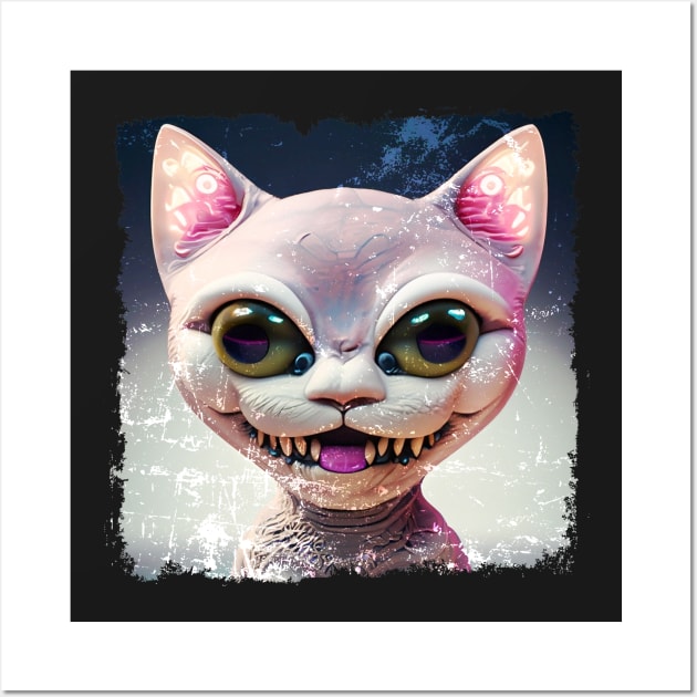 VINTAGE PINK NEOMORPH KITTY Wall Art by CliffordHayes